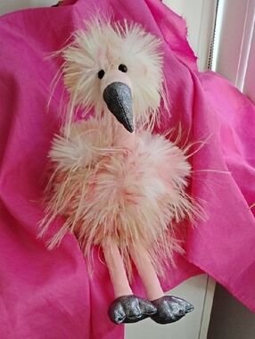 Pink Multi Coloured Fluffy Emu